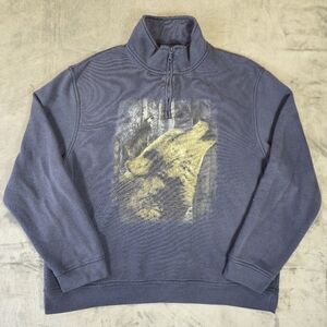 Vintage Y2K Retreat 1/4 Zip Mock Neck Pullover Sweater Sweatshirt Size 2XL